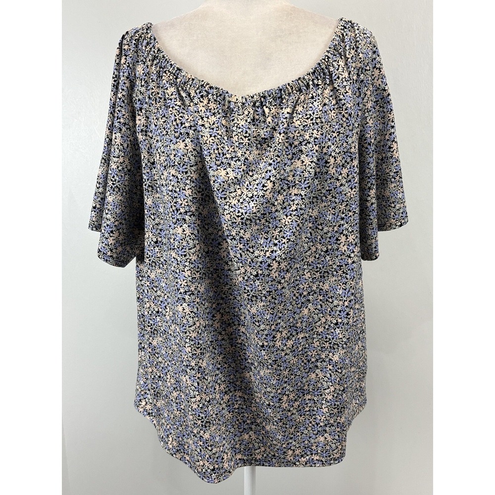 NEW! J. Jill We Double Face Jersey Floral 2 Way Top Shirt Sz 3X Plus Casual